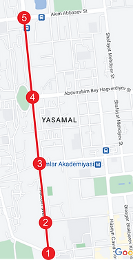 Arterial map of Matbuat Avenue, Baku, Azerbaijan