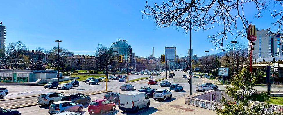 Panorama of Sofia, bridge of lovers